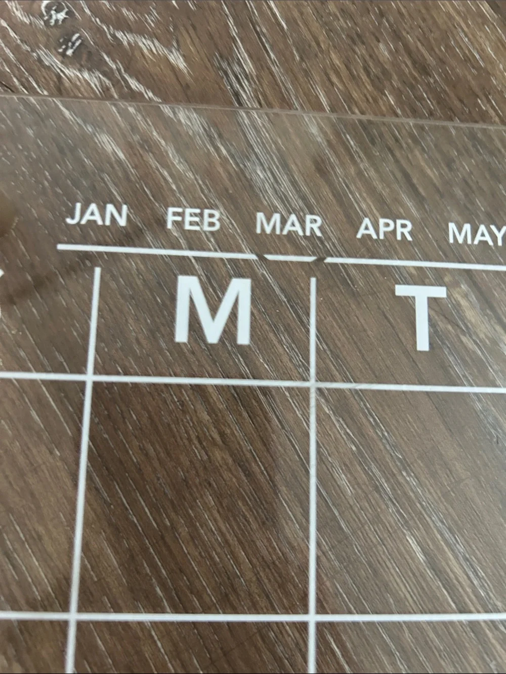 Clear Acrylic Monthly Wall Calendar - Transparent